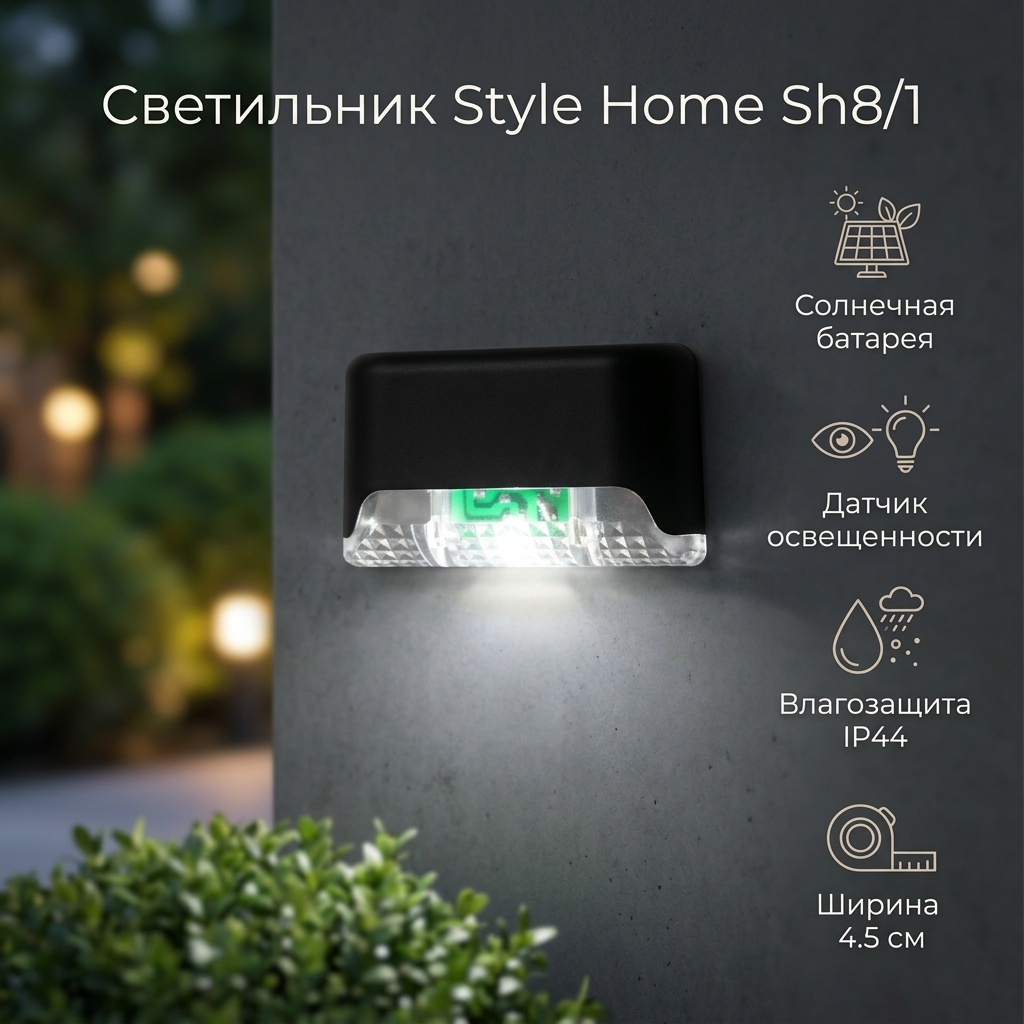 Уличный светильник настенный, накладной Style Home 5 Вт 40 см