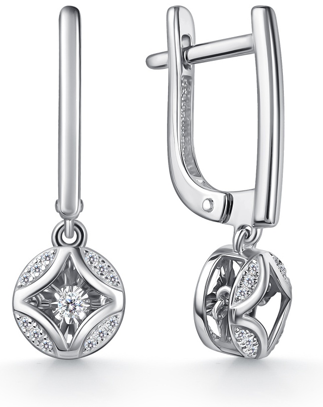 Серьги Lucente Бриллианты Якутии EAR-LU-585-206731 вес 3.23 г золото, бриллиант