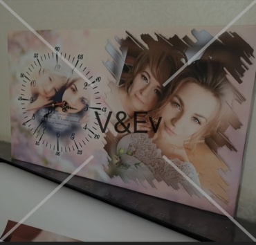 Картина V&Ev часы с вашим фото 50x30 см