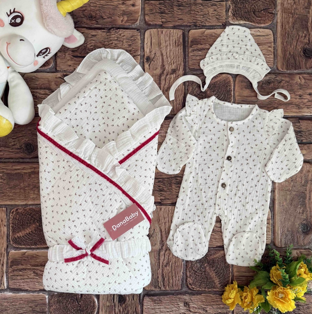 Комплект Dana Baby белый, бордовый