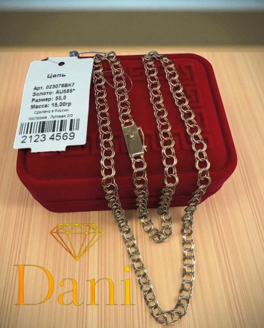 Dani DANI-KOR-SEP-182 длина 55 см, вес 15.02 г золото, плетение бисмарк