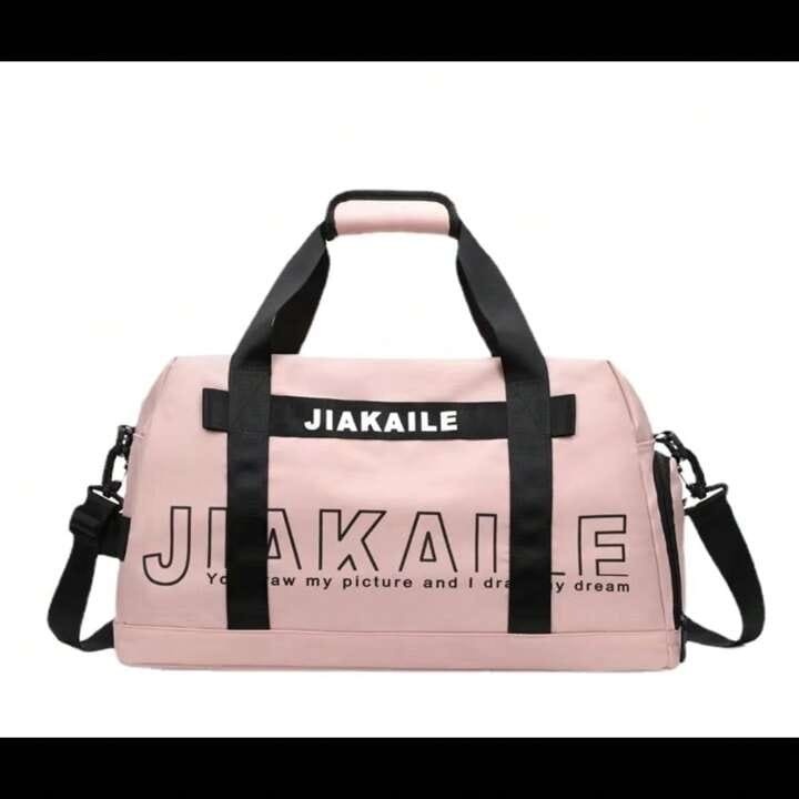 Сумка JIAKAILE текстиль черный, розовый 36.1 л