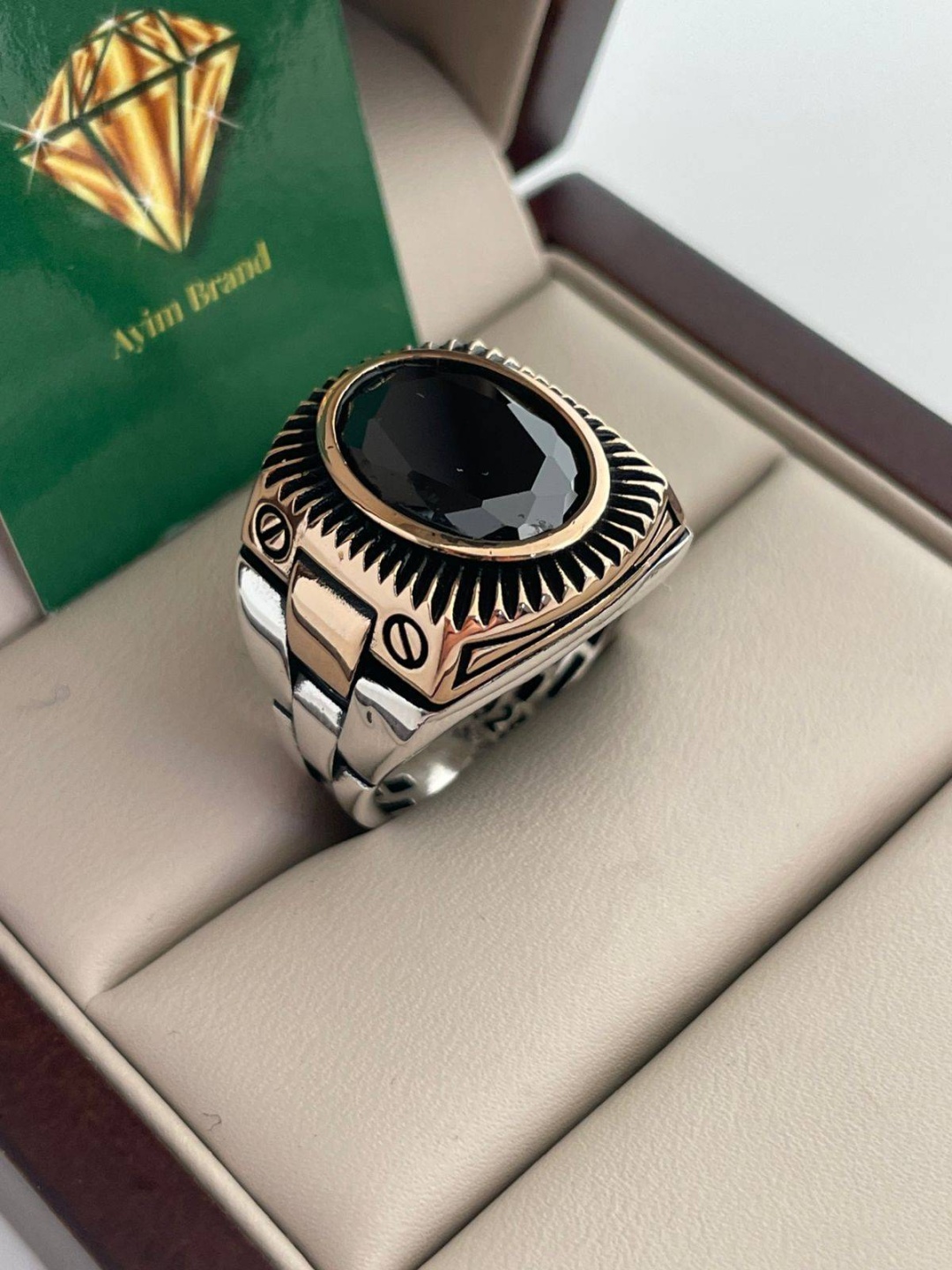 Печатка Ayim Brand 392054198 размер 21.5 вес 13.07 г серебро, оникс