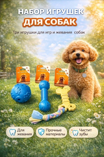 Набор игрушек для собак 640227024 мультиколор 3 предмета