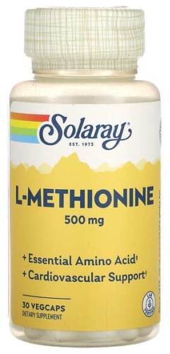 Аминокислота Solaray L-метионин, 500 мг нейтральный