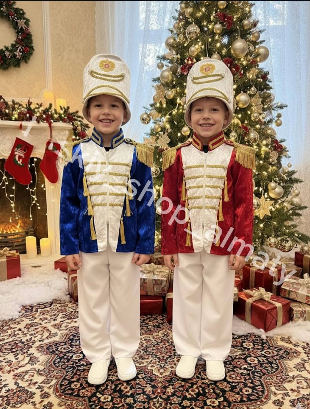 Карнавальный костюм Гусар синий, белый