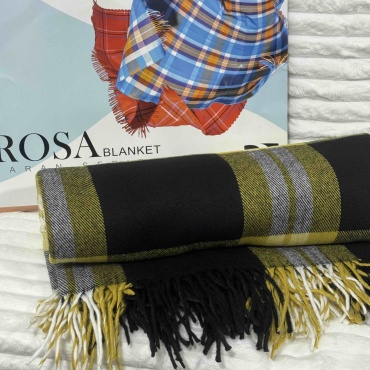 Плед ROSA 160х200 см, кашемир, шерсть, желтый, мультиколор