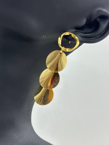 Серьги Stainless Steel титан, без вставок