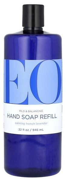 Жидкое мыло туалетное EO Products мыло для рук, запасной блок, успокаивающая французская лаванда 900 мл
