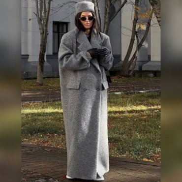 Пальто серый