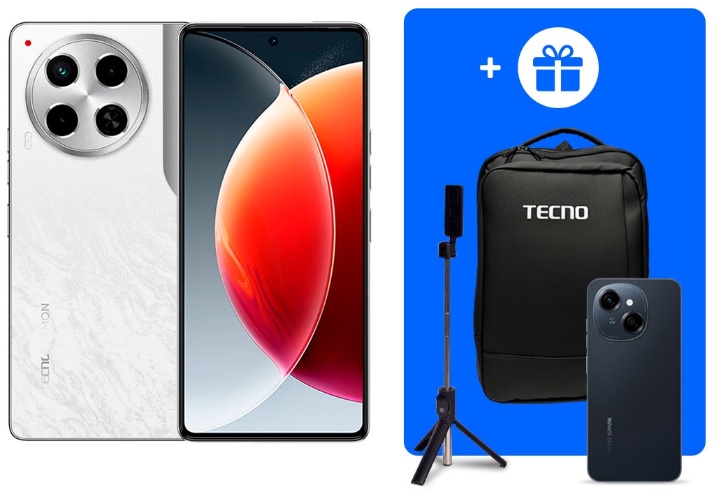 Смартфон TECNO CAMON 30 5G 8 ГБ/256 ГБ белый + подарок
