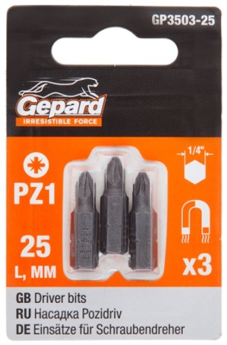 Gepard набор бит GP3503-25 3 шт