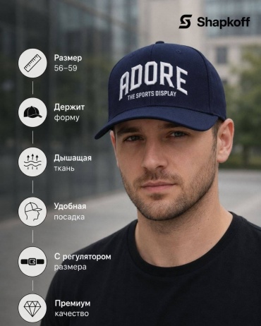 Бейсболка Shapkoff размер универсальный, синий
