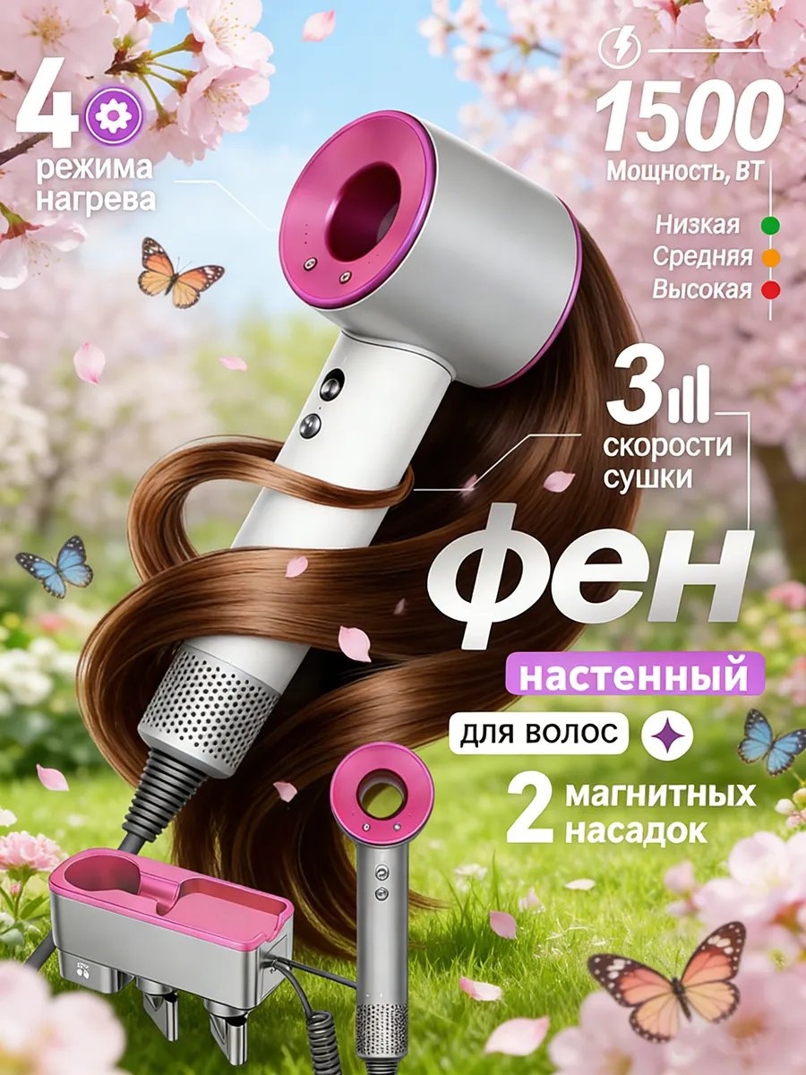 739520510 компактный фен красный