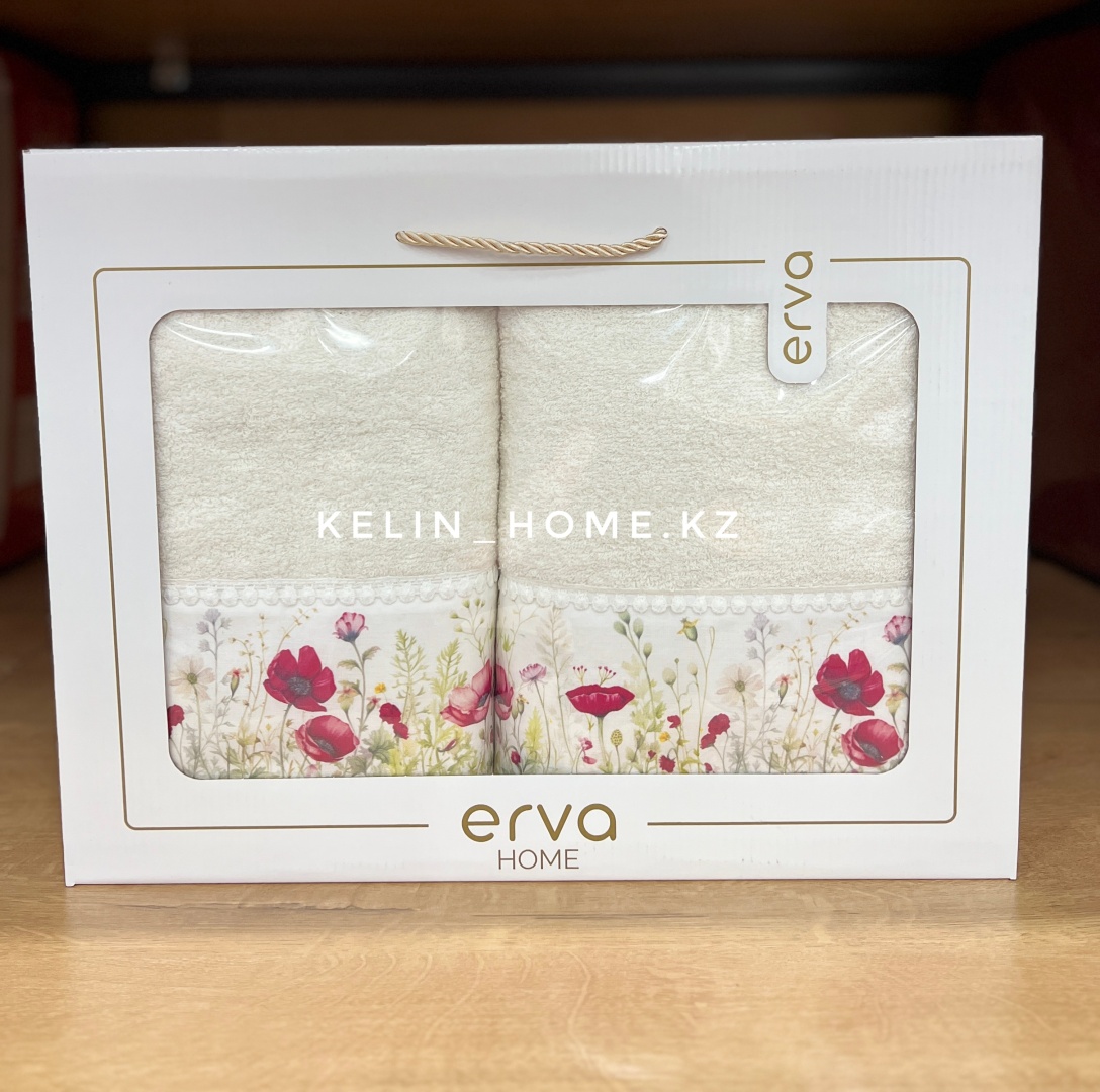 Набор полотенец ERVA HOME 140x70 см, хлопок, махровая ткань, 2 шт,