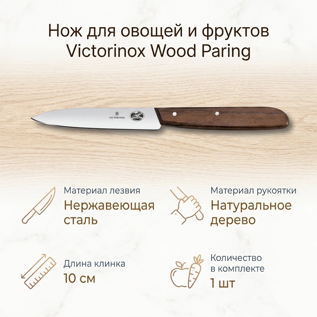 Нож для овощей и фруктов Victorinox, лезвие: нержавеющая сталь 1 шт