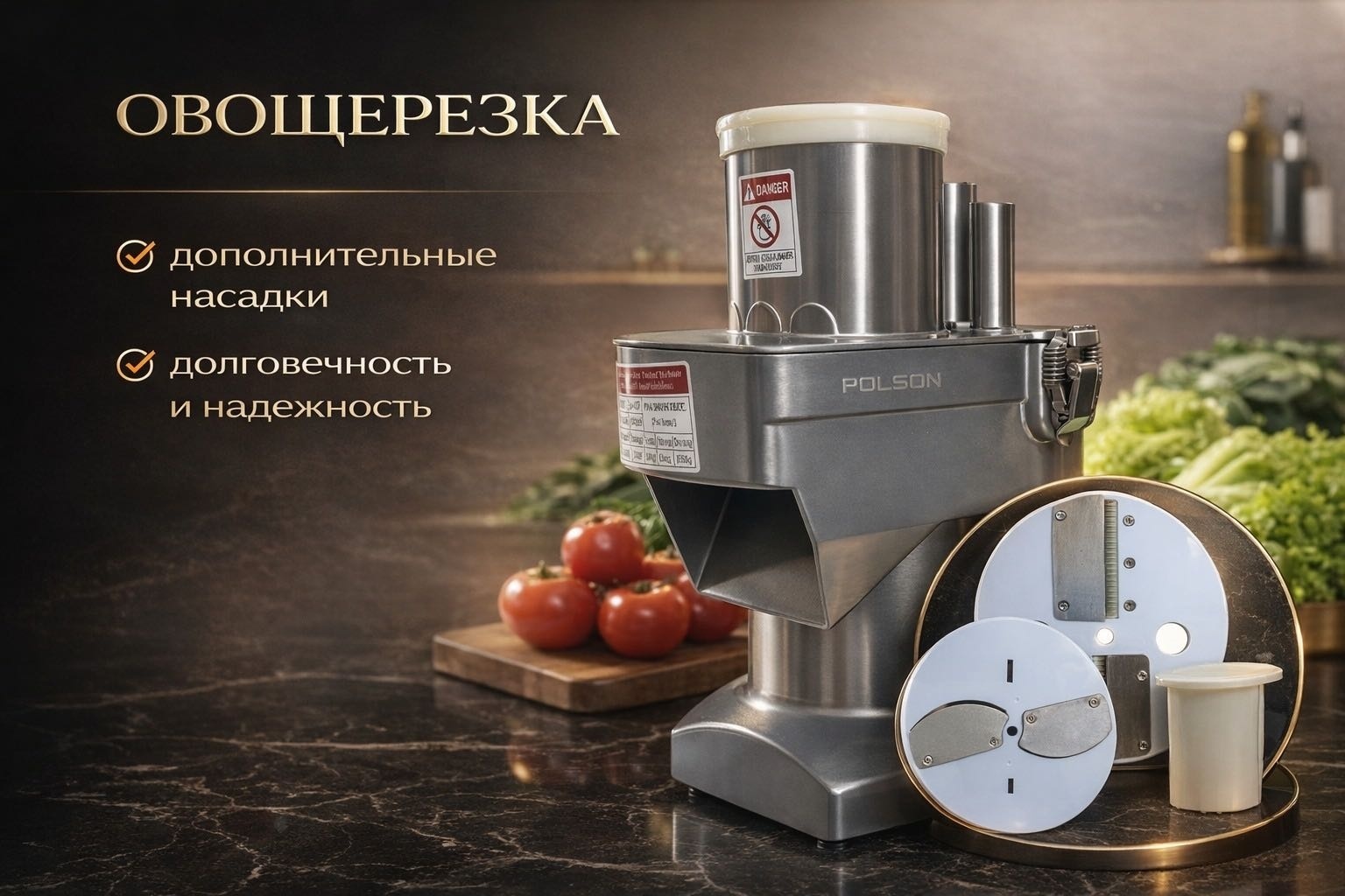 POLSON овощерезка 5465655LY-420, алюминий
