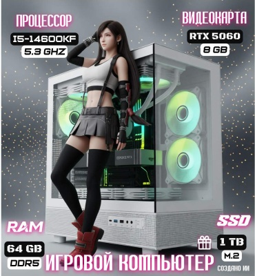 REALTECH i5-14600KF / RTX 5060 8 Гб / 64 Гб / SSD 1000 Гб / Win 11