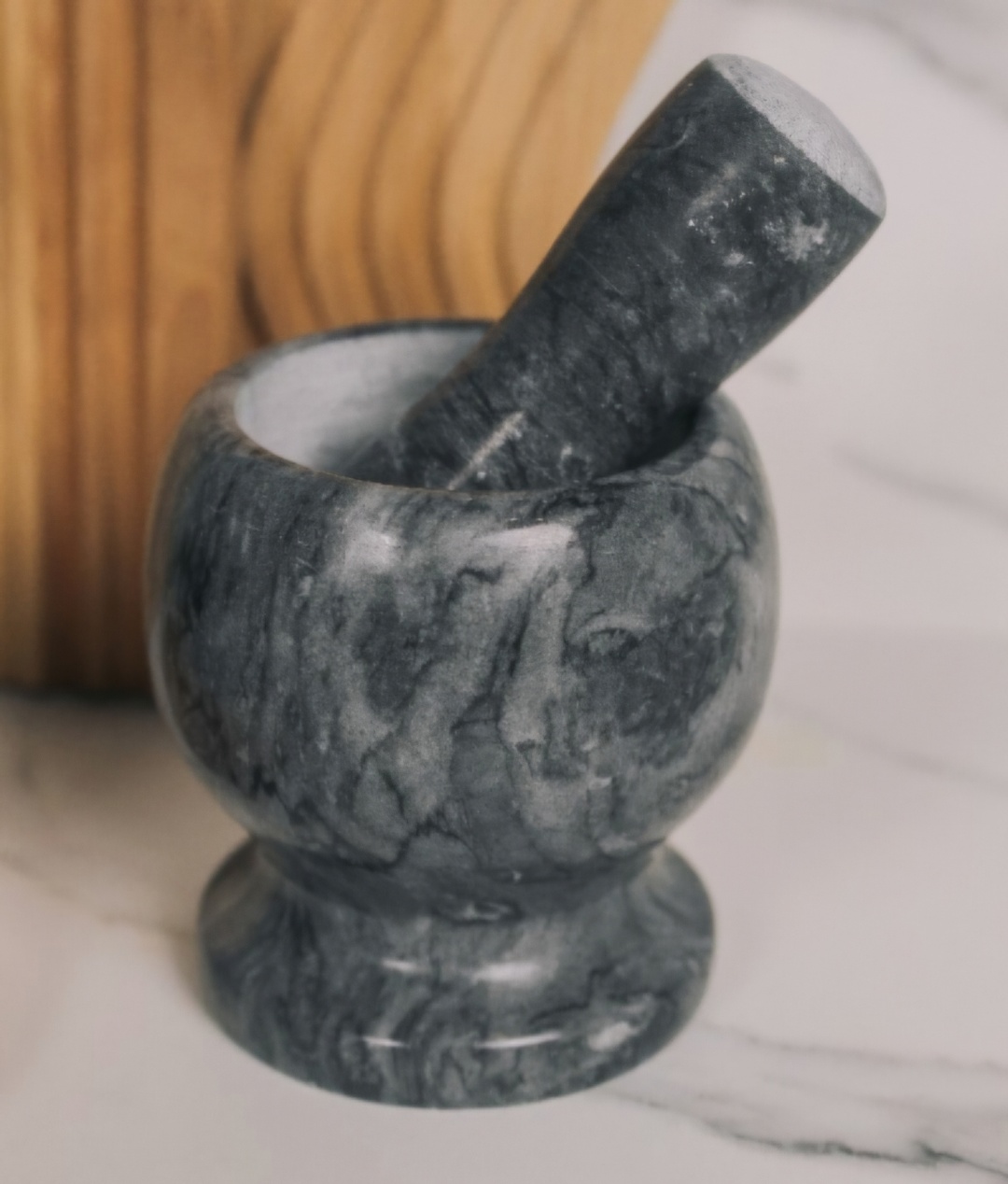 Ступка с пестиком 10x10x10 см, мрамор