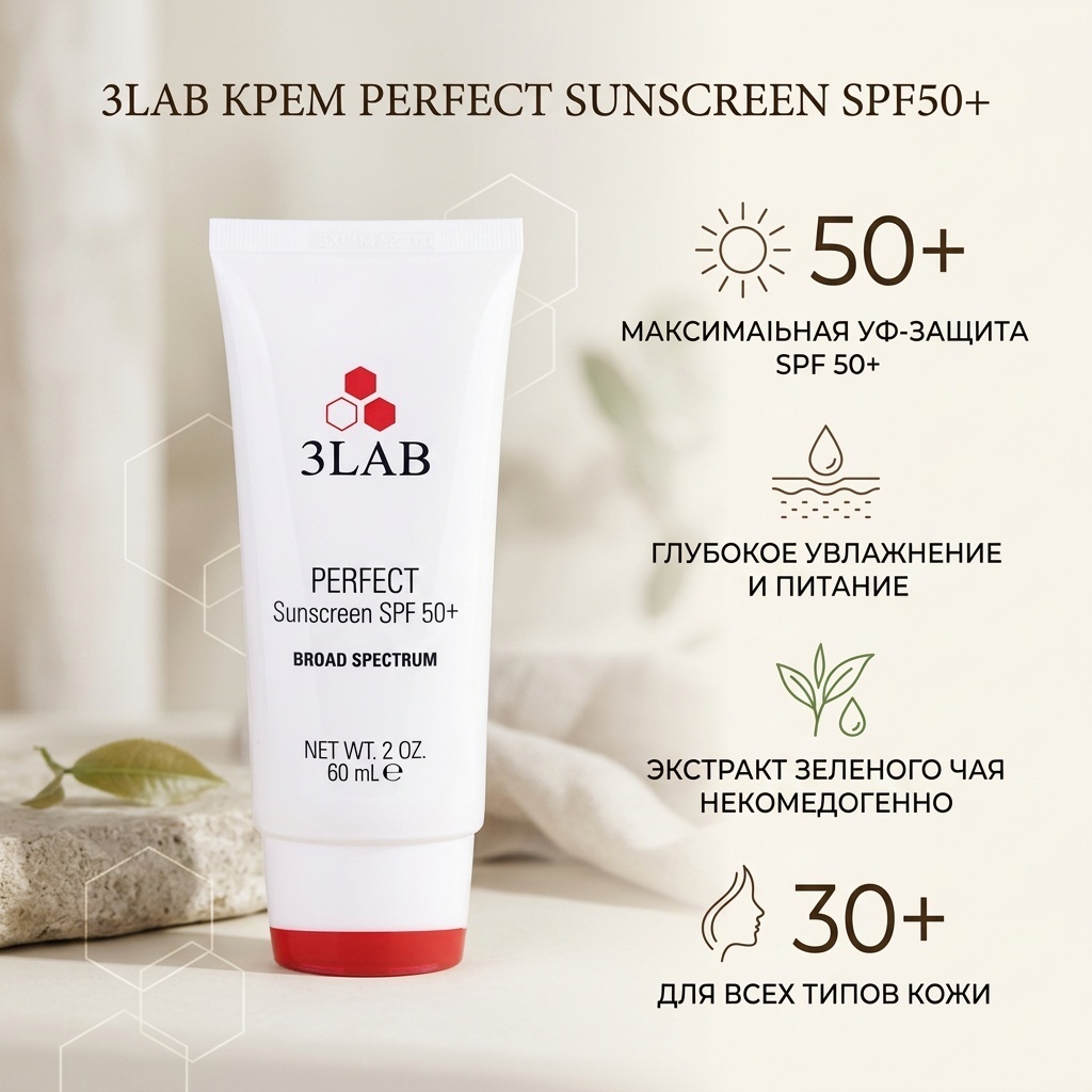 3LAB крем Perfect Sunscreen SPF50+ для лица 60 мл