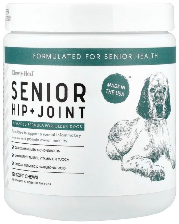 Chew+Heal Senior, добавка для бедер и суставов, для собак, 120 жевательных таблеток, 264 г витамины