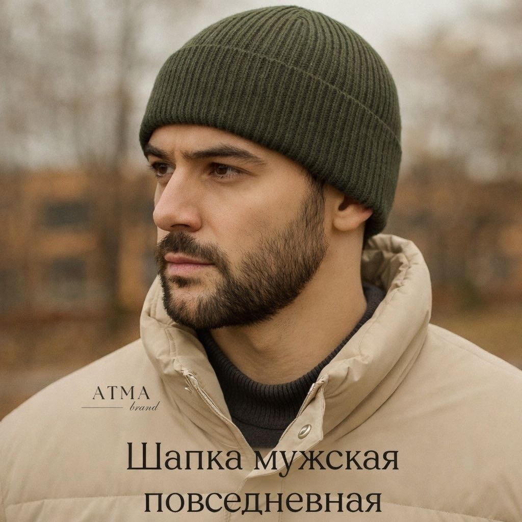 Шапка ATMA brand размер универсальный, изумрудный