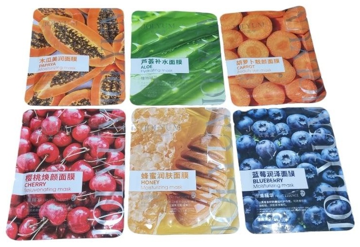 Маска для лица Jolyum тканевая Papaya Aloe Carrot Cherry Honey Blueberry 6 шт