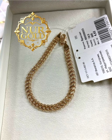 Sabina Gold NUR-BR-1523 длина 19 см, вес 4.68 г золото, плетение питон