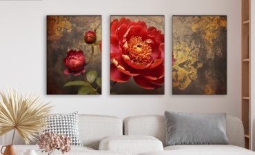 Room Art KZ модульная картина Пион 200x100 см