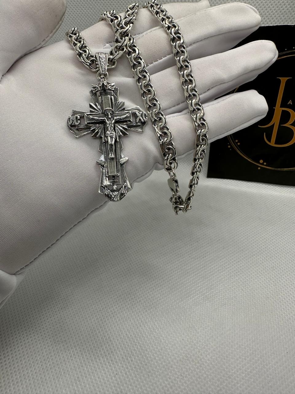 Колье JANASYL Brand JB007 длина 65 см вес 54 г серебро, без вставок