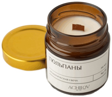 Ароматическая свеча ACHILOV Тюльпаны 10 см, 1 шт