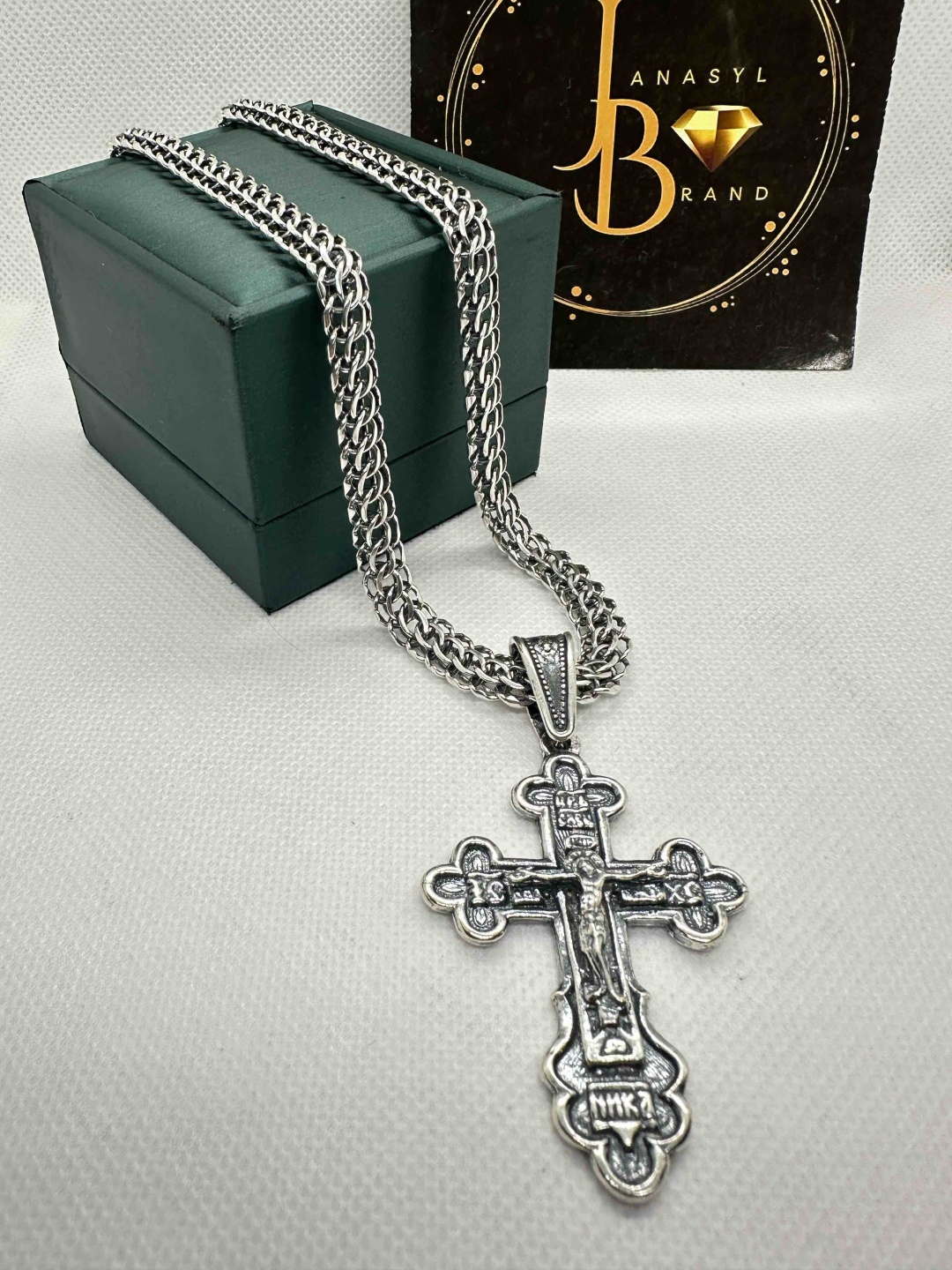 Колье JANASYL Brand К-168 длина 60 см вес 60 г серебро, без вставок
