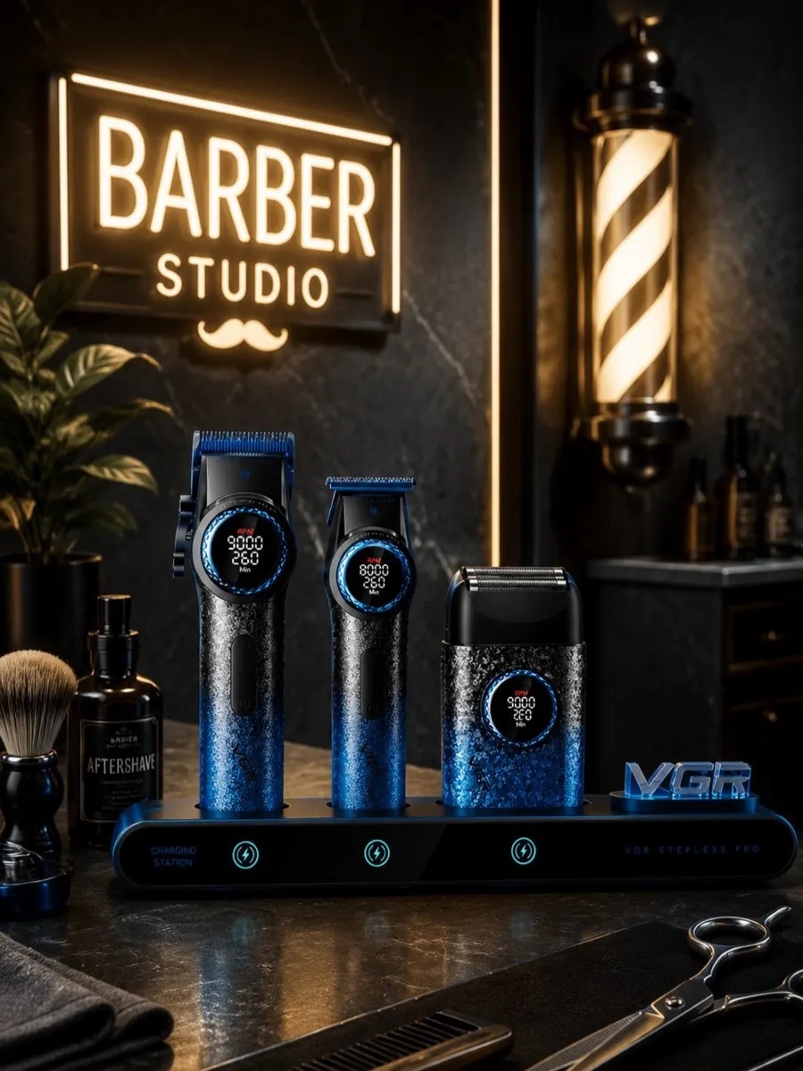 VGR Voyager машинка для стрижки VGR Stepless Pro V-3S синий