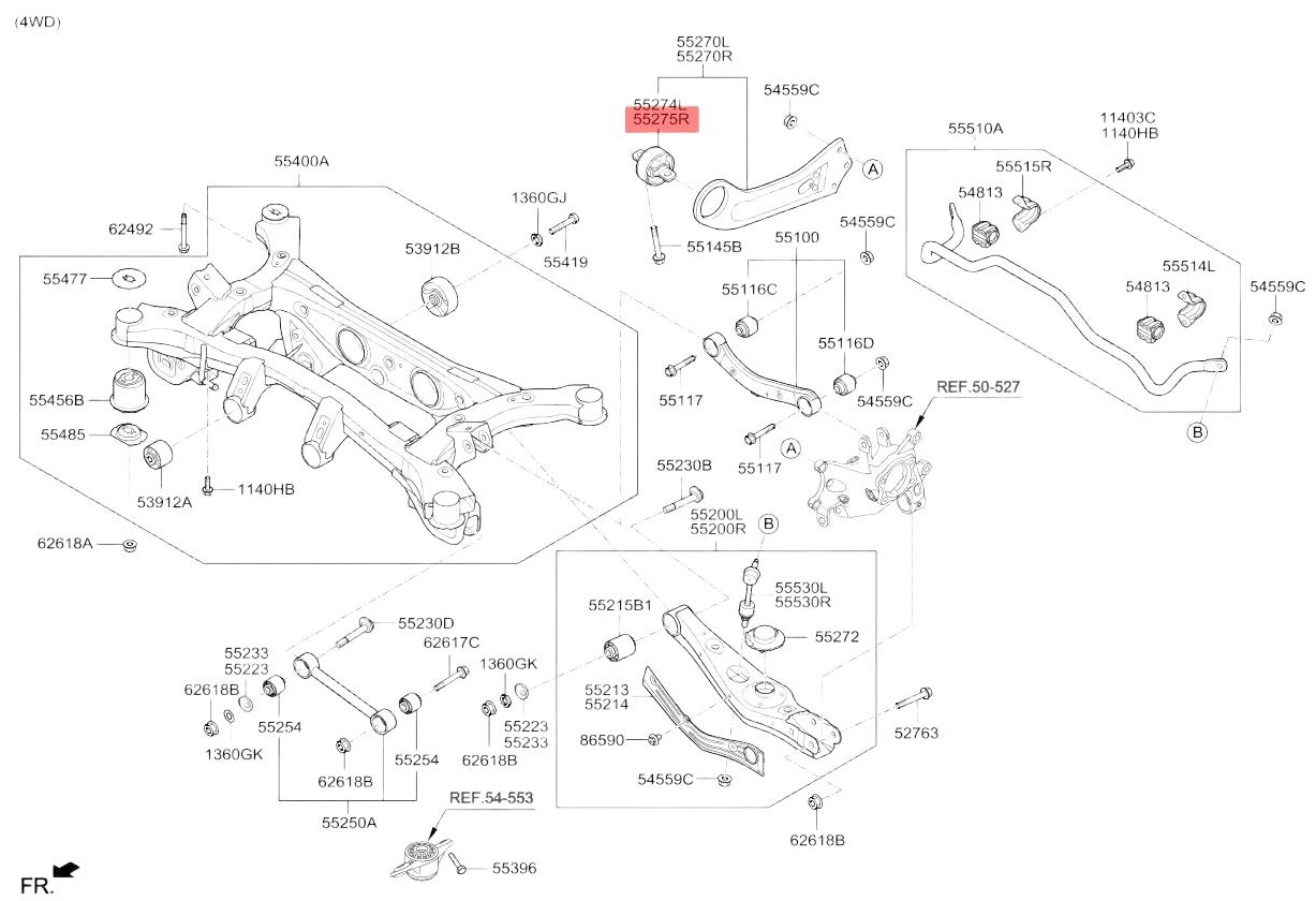 HYUNDAI / KIA сайлентблок рычага подвески 55275D3000