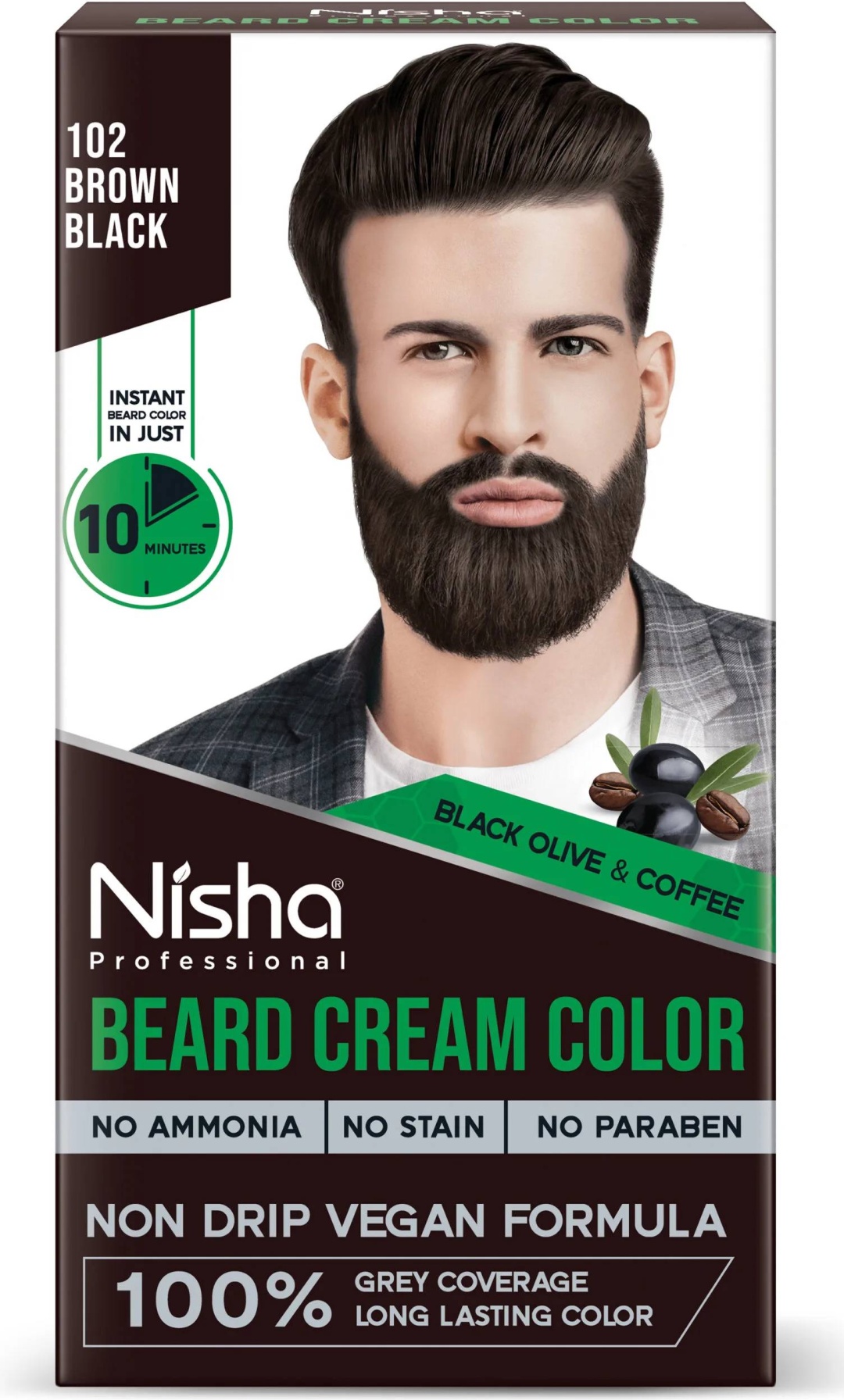Nisha Beard Cream Color 102 brown black крем-краска 120 г