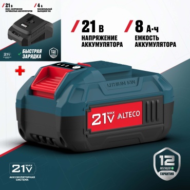 Аккумулятор ALTECO BCD 21-80 Li-Ion 21 В 8 Ач 1 шт