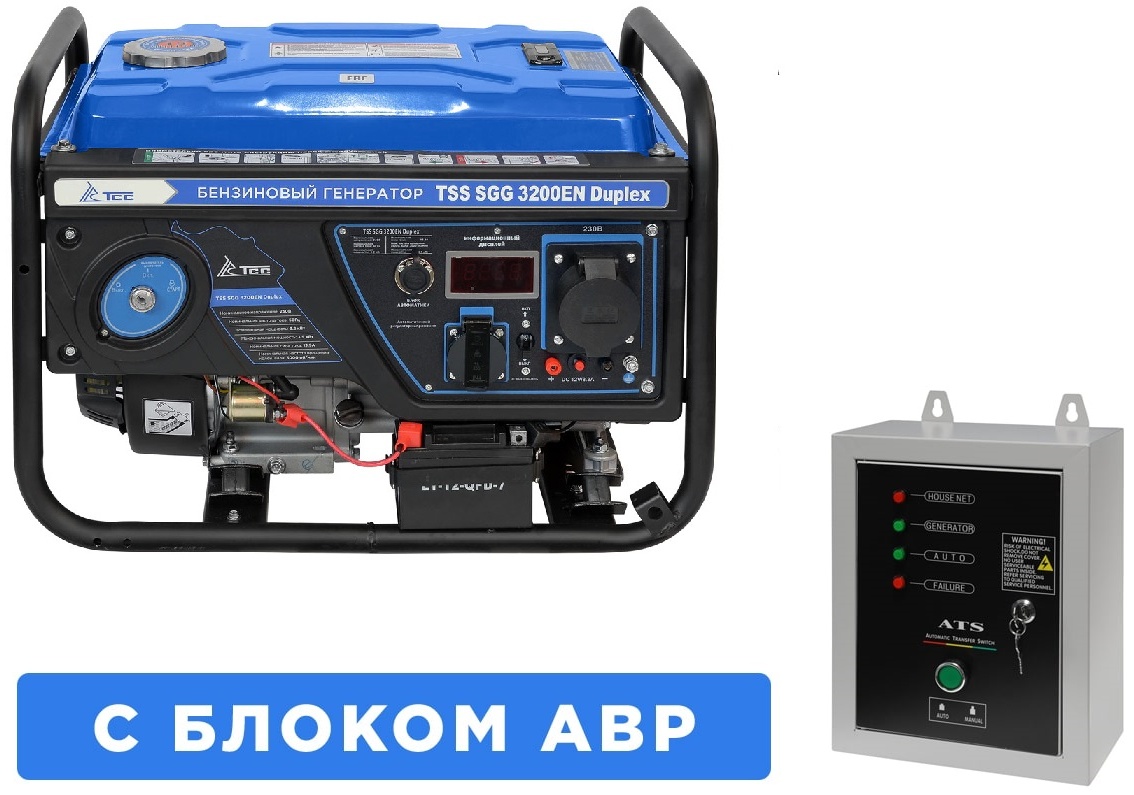 Электростанция бензиновая TSS 3.2 кВт 1 (220 В), TSS SGG 3200EN DUPLEX с АВР