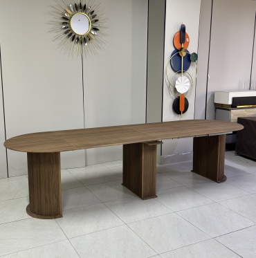 Стол консоль-трансформер CICADA Bochka120, 100х120x75 см, МДФ, темно-коричневый