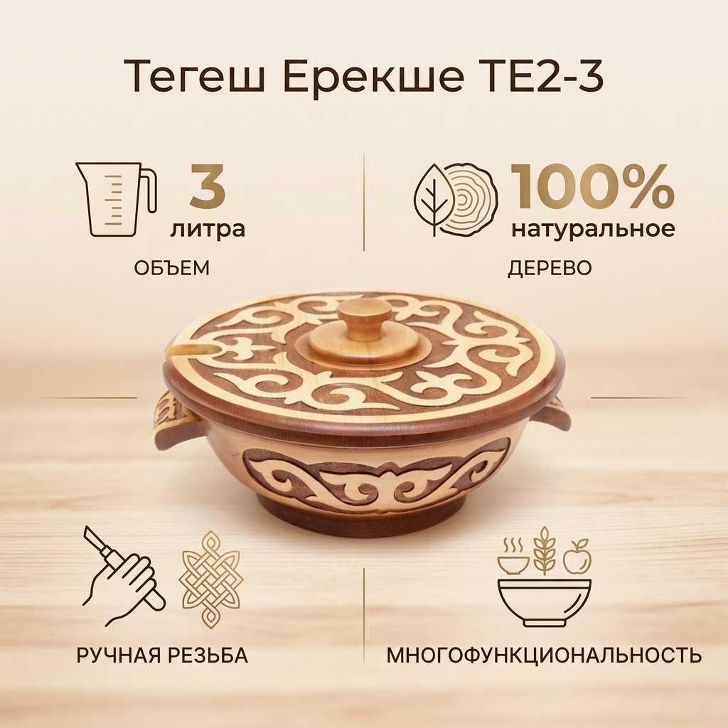 Тегеш Блэк Ерекше 39х31 см, дерево, 1 шт