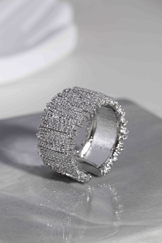Кольцо Lady accessories 000090 размер регулируемый бижутерный сплав, без вставок, серебристый