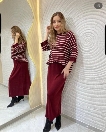 Костюм повседневный Exclusive бордовый, антрацит
