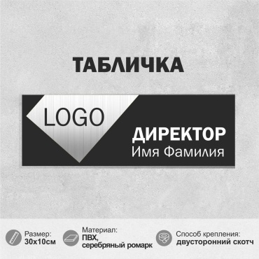 Табличка SIGNIQ Директор 30x10 см