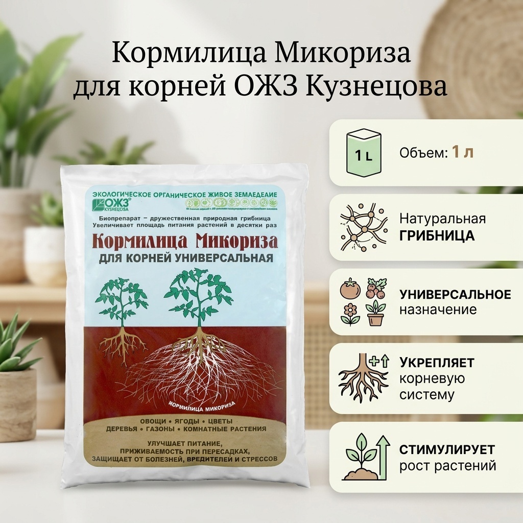 ОЖЗ Кузнецова порошок Кормилица микориза для корней 1 л