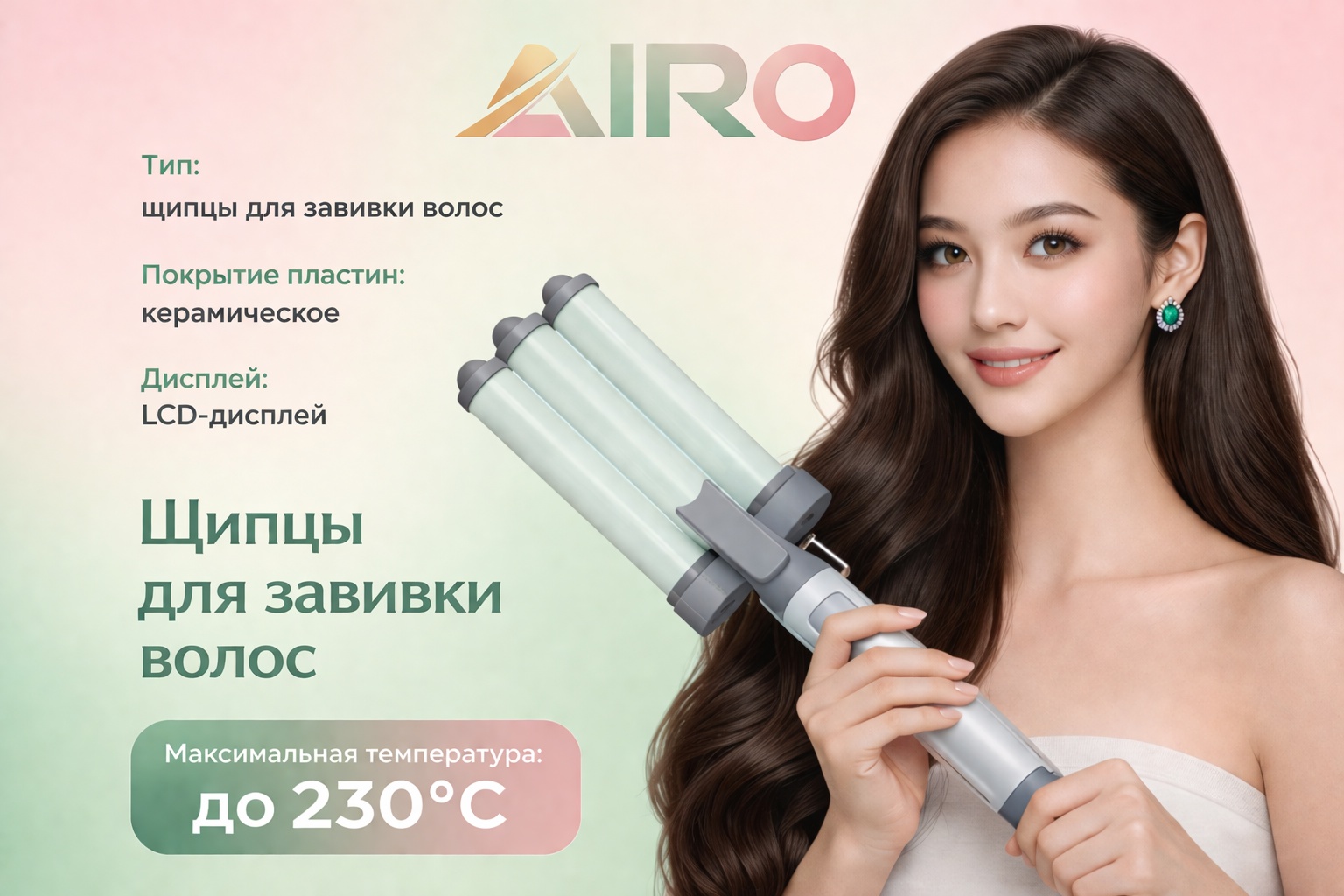 AIRO KING KP-3064 плойка волновая 22 мм