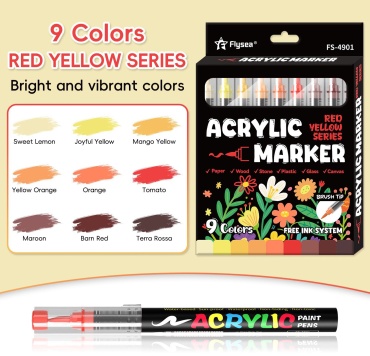 Маркер Flysea Flysea Red yellow series, 9 шт, 1 мм, Мультиколор