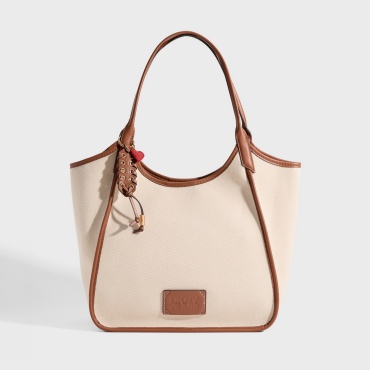 Сумка тоут DKNY текстиль, хлопок бежевый