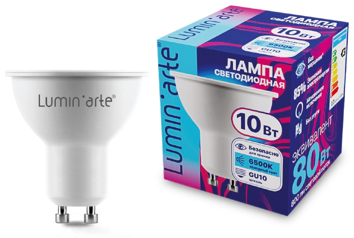 Wolta 10W GU10, светодиодная, холодный белый