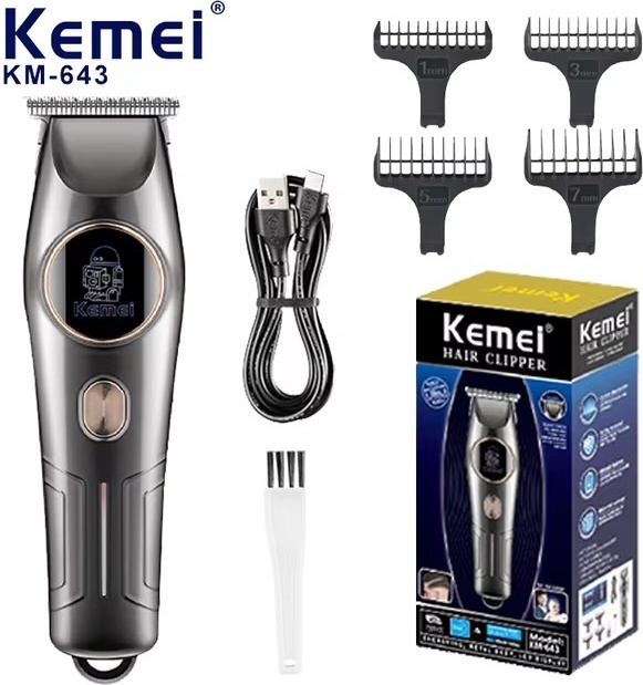 Kemei машинка для стрижки KM-643 серебряный