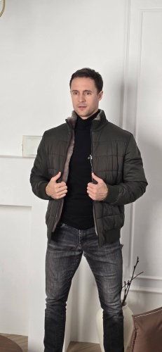 Дубленка хаки