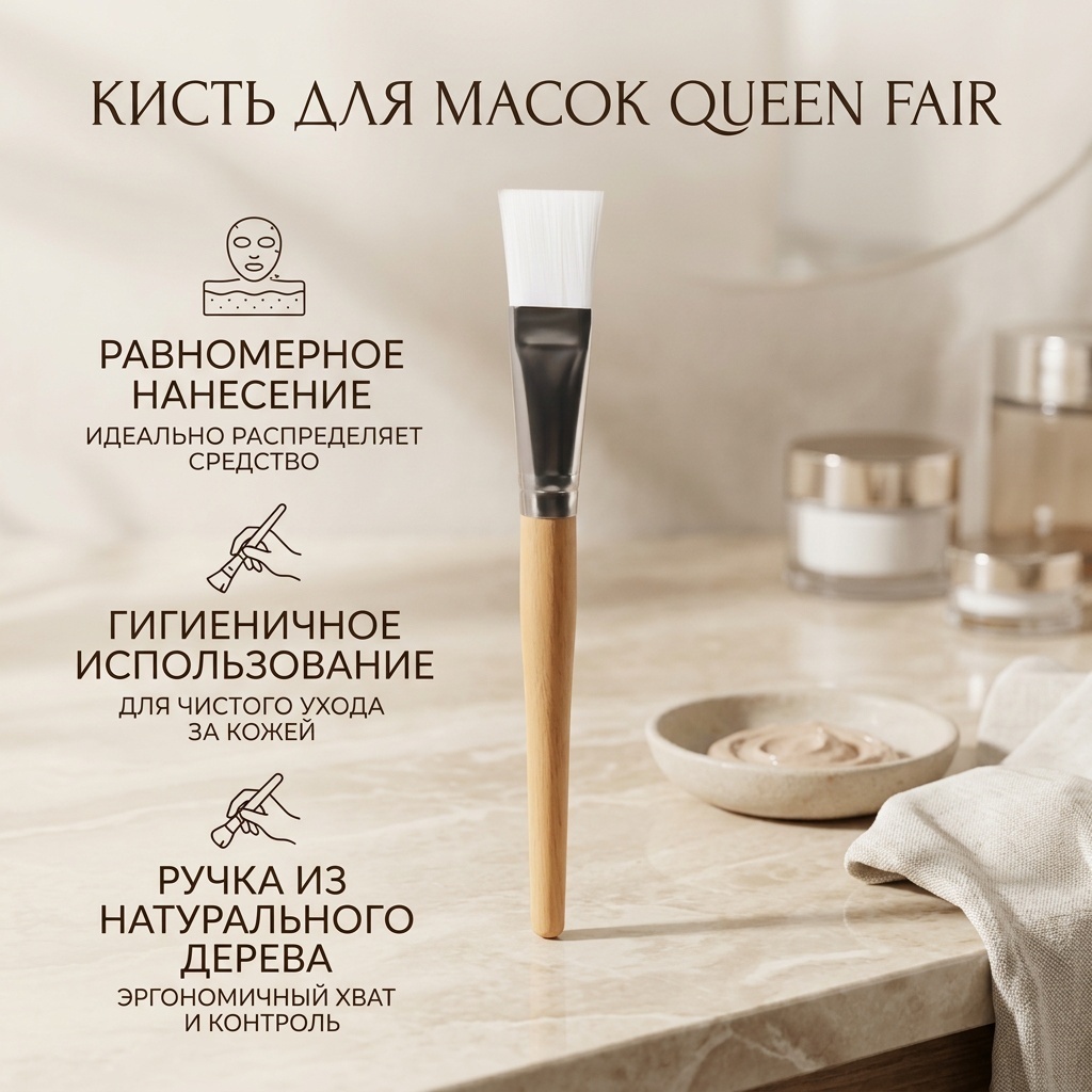 Queen fair Queen fair Кисть для масок 1шт коричневый 1